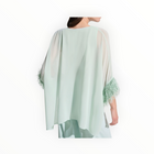 Joseph Ribkoff Chiffon Poncho Top With Novelty Trim - Pistachio