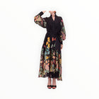 Lavi by Majolavi Blouson Sleeve Floral Dress - Black
