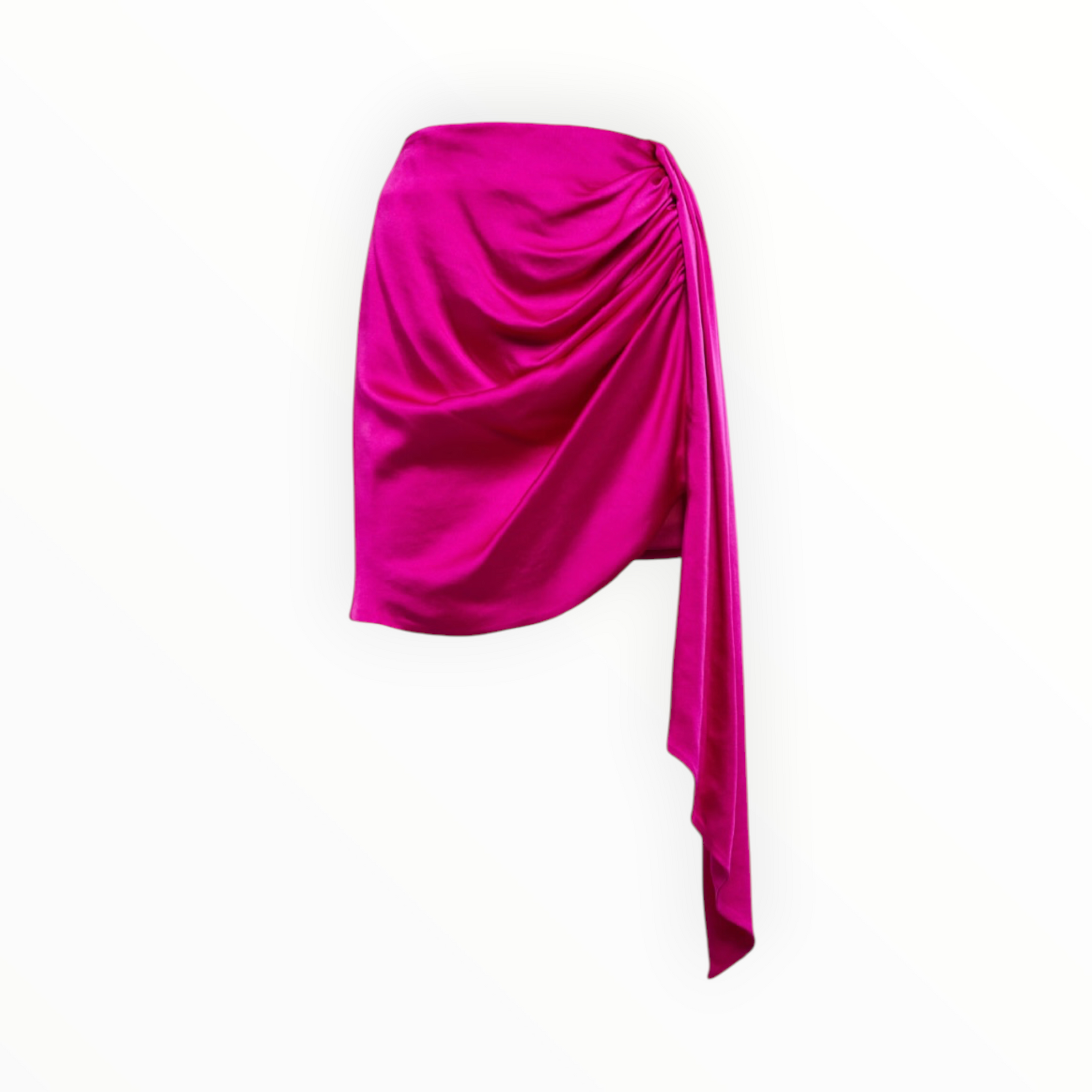 SIMKHAI Mae Draped Satin Mini Skirt - Bougainvillea