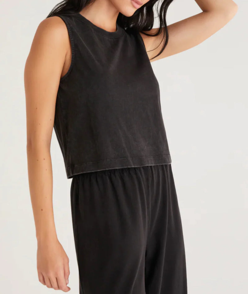Z Supply Sloane Cotton Jersey Tank - True Black