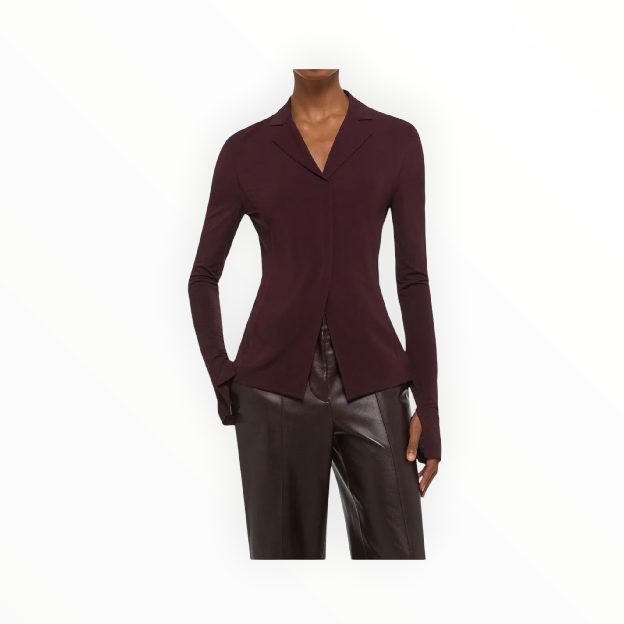 Helmut Lang Blazer Top - Mahogany