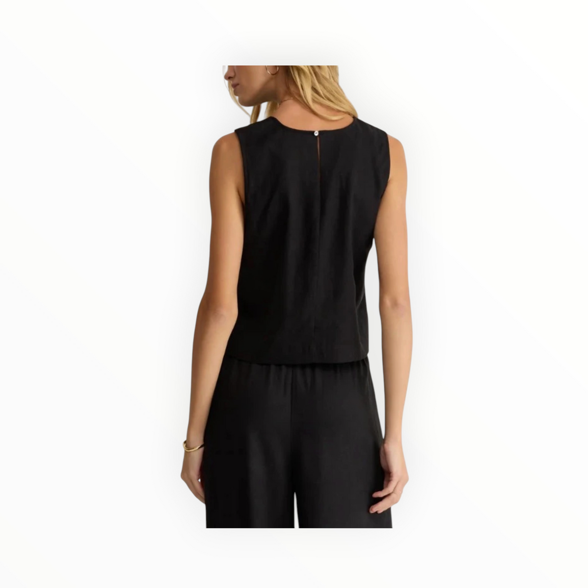 Z Supply Sloane Linen Cropped Tank - Black