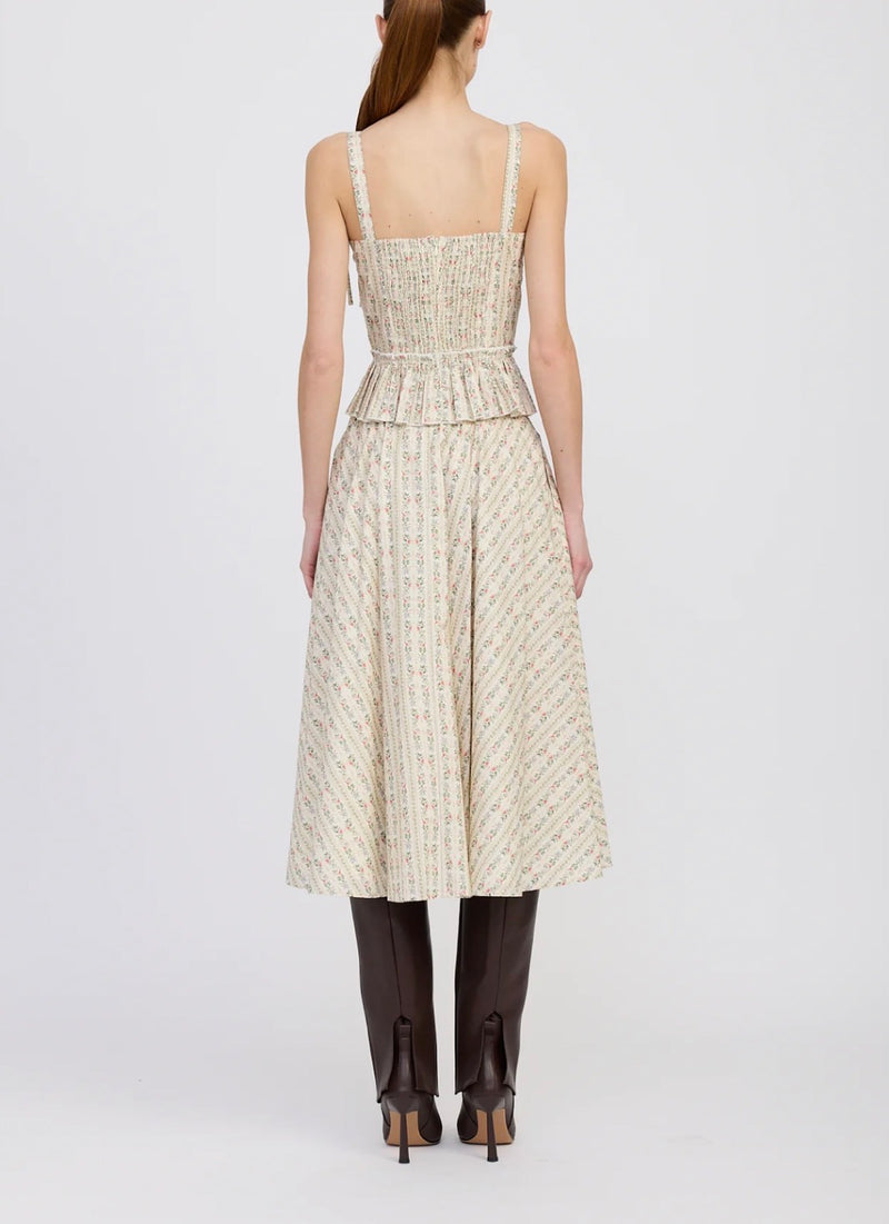 En Saison Rosalia Skirt - Ivory Olive Multi