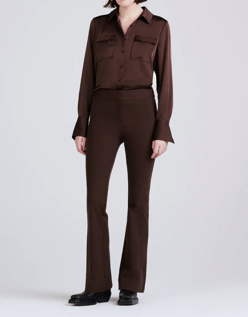 Derek Lam 10 Crosby Flare Trouser - Chocolate