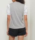 Derek Lam 10 Crosby Eva Puff Sleeve T-Shirt - Grey Melange