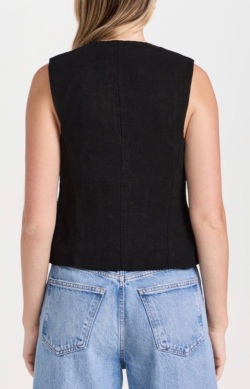 DL1961 Zia Vest - Black Linen