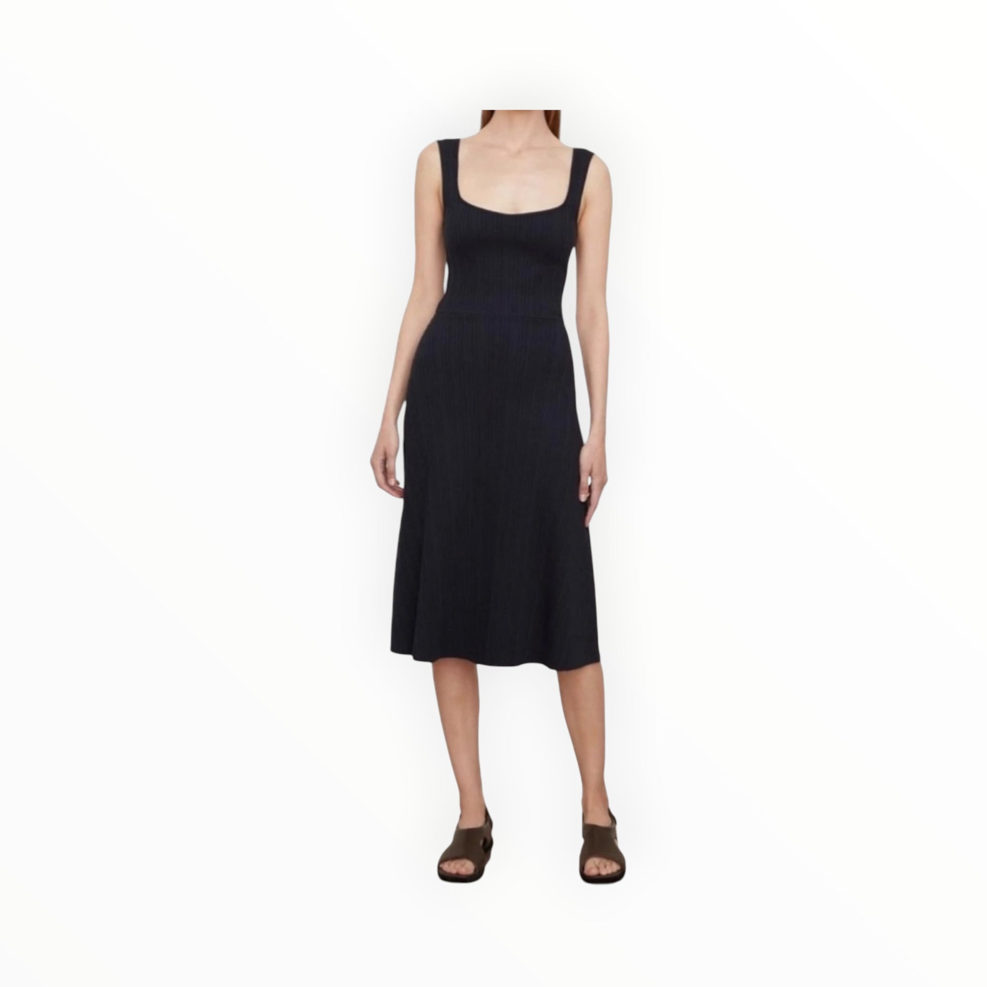 Vince Ribbed Sweetheart Tank Dress - Coastal Blue