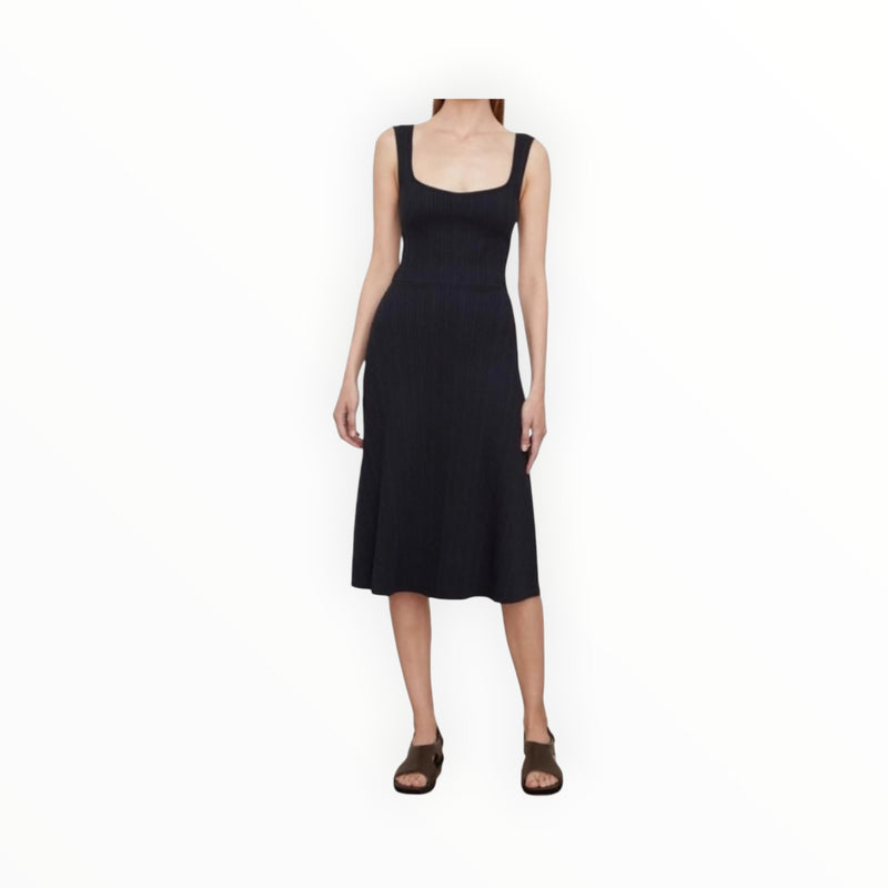 Vince Ribbed Sweetheart Tank Dress - Coastal Blue