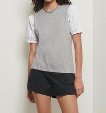 Derek Lam 10 Crosby Eva Puff Sleeve T-Shirt - Grey Melange