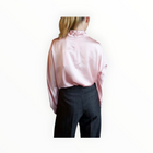forte_forte Silk Satin Crater Blouse - Rose