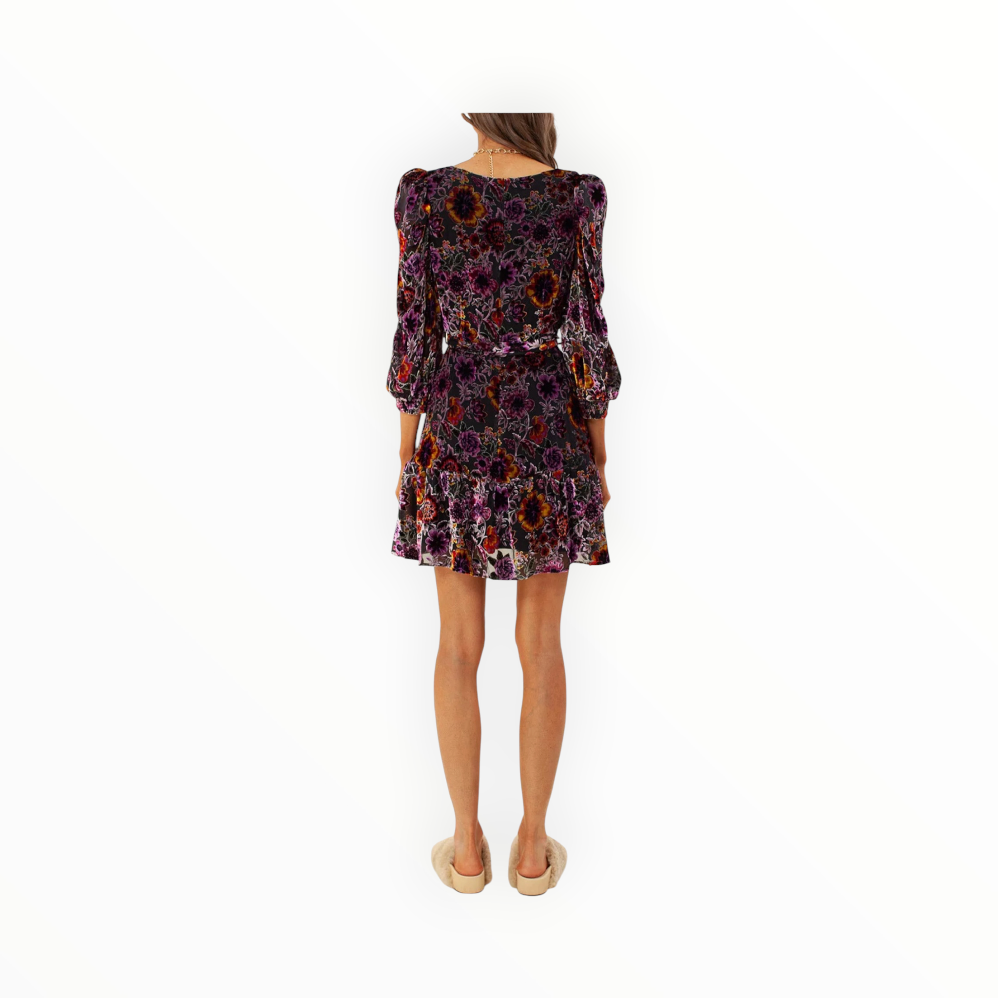Hale Bob Velvet Burnout Talora Silk Dress - Black