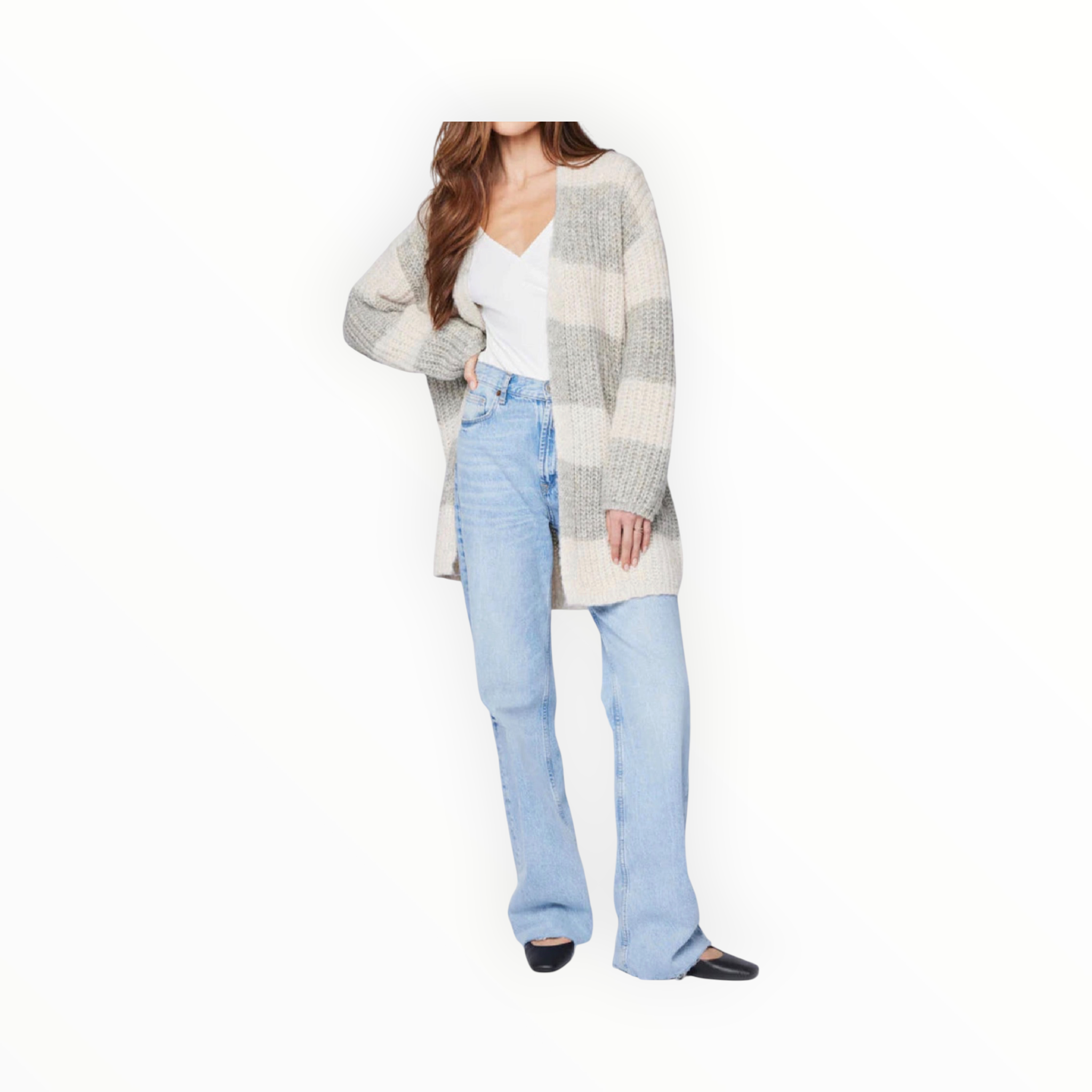 Gentle Fawn Enid Oversized Striped Cardigan - Heather Taupe