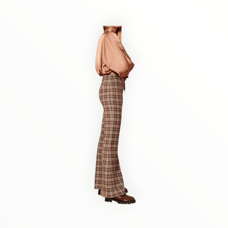 Tara Jarmon Penina Wool Pants - Anthracite Plaid