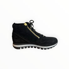 Gabor Zip Up + Lace Up Suede Bootie - Black