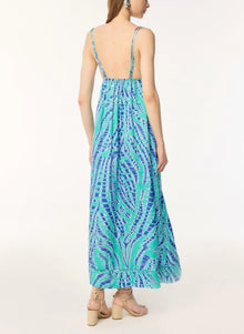 Poupette St. Barth Long Dress Cassandra - Sky Kalina