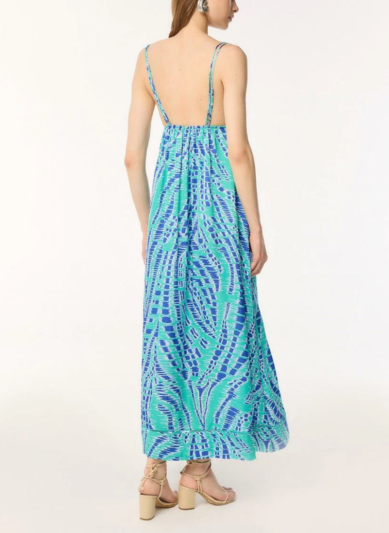 Poupette St. Barth Long Dress Cassandra - Sky Kalina