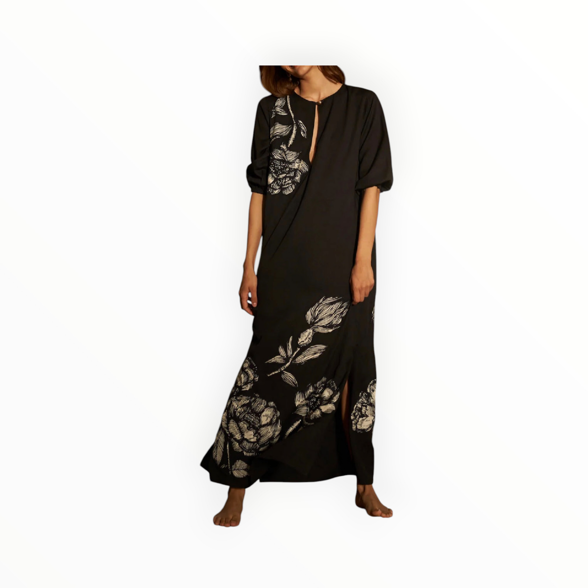 Carolina K Hera Kaftan - Belen Floral Black