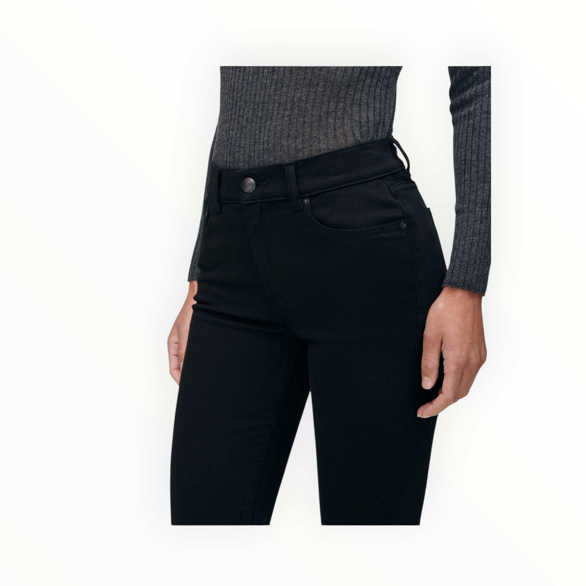 DL1961 Mara Straight Mid Rise Instasculpt Ankle Jeans - Black