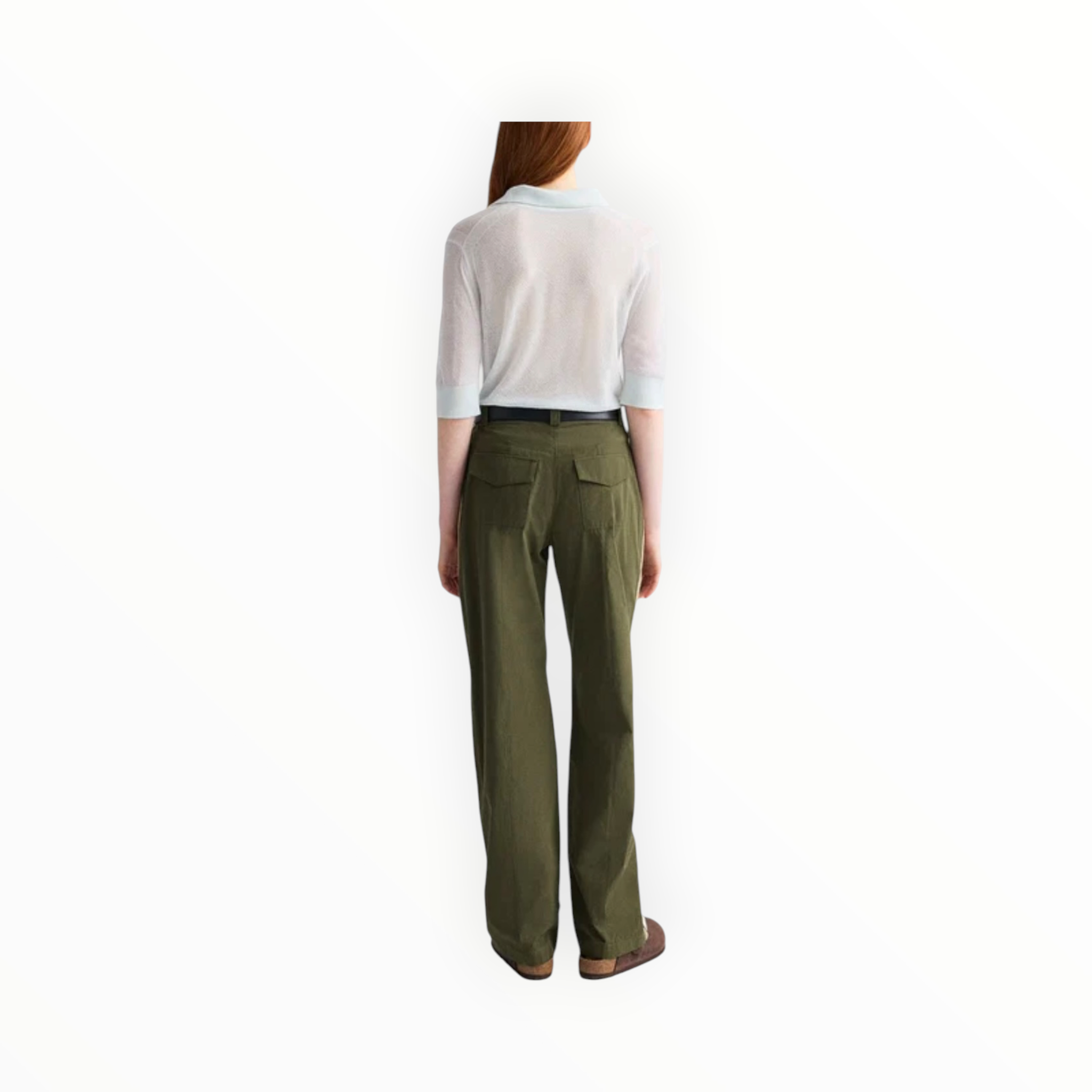TWP Isabelle Pant In Vintage Washed Poplin - Military
