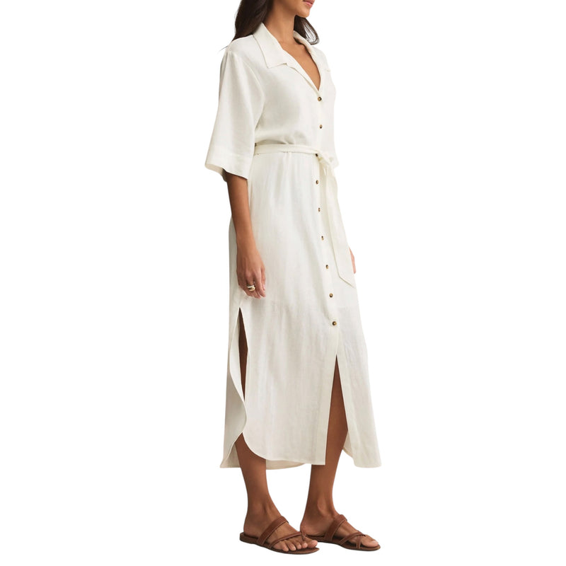 Z Supply Brise Linen Midi Dress - White