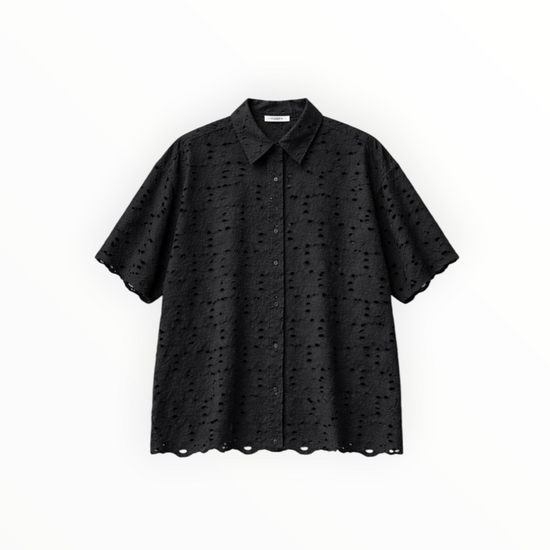 Bellepiece Pio Eyelet Blouse - Black