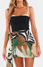 Show Me Your Mumu Iva Bow Skirt - Caribbean Palms