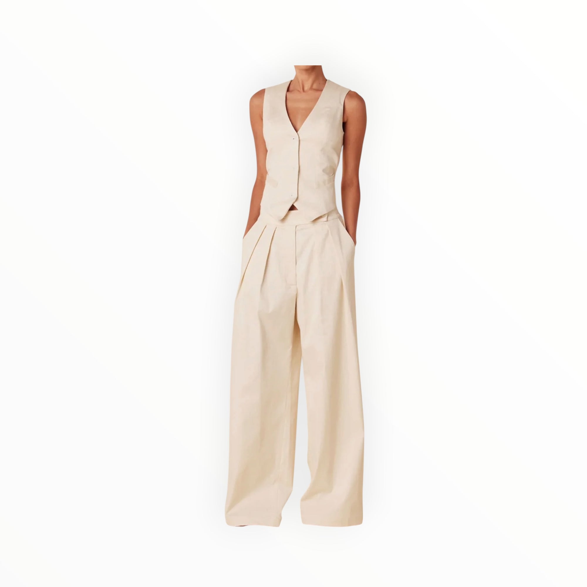 SABLYN Brooklyn Twill Pant - Gardenia