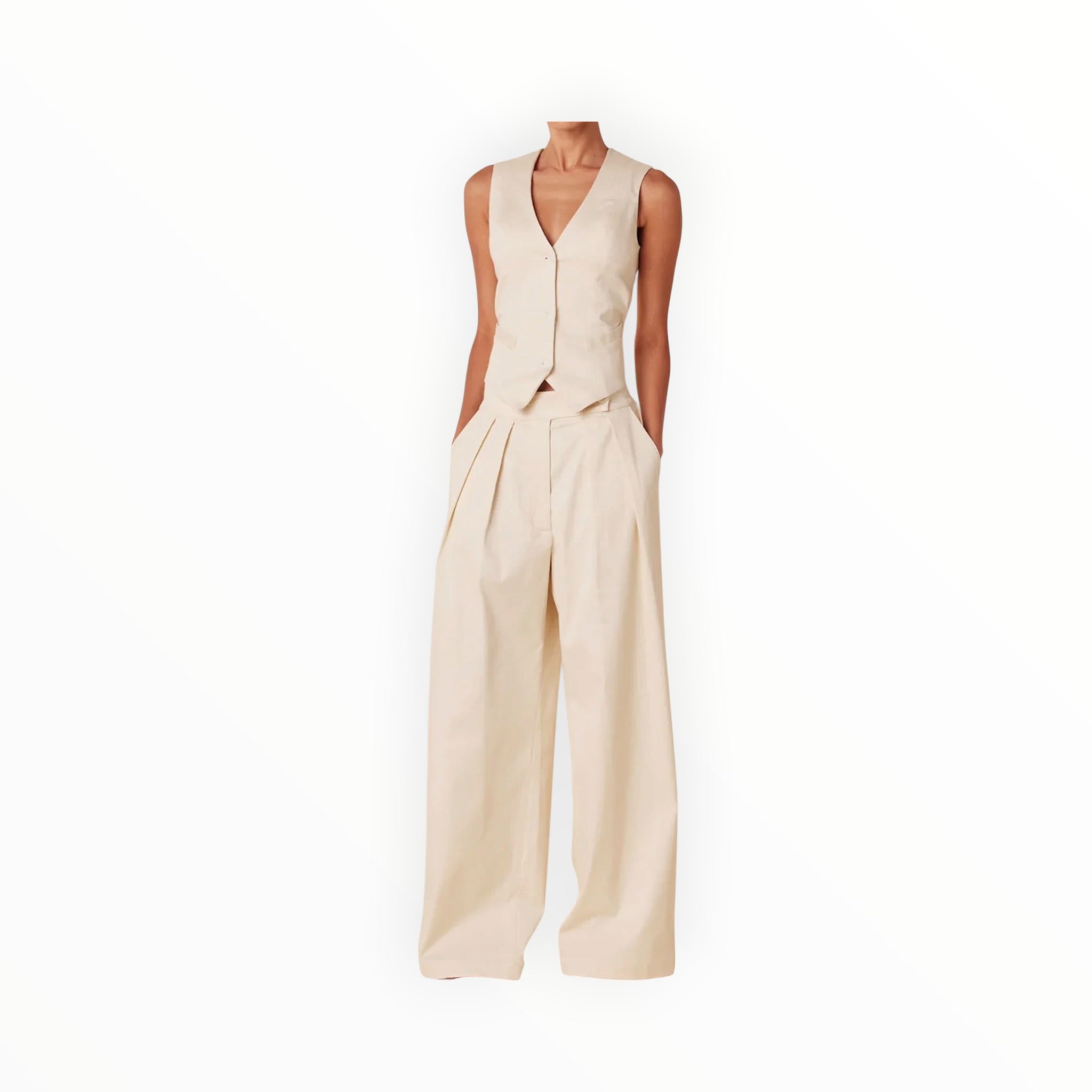 SABLYN Brooklyn Twill Pant - Gardenia