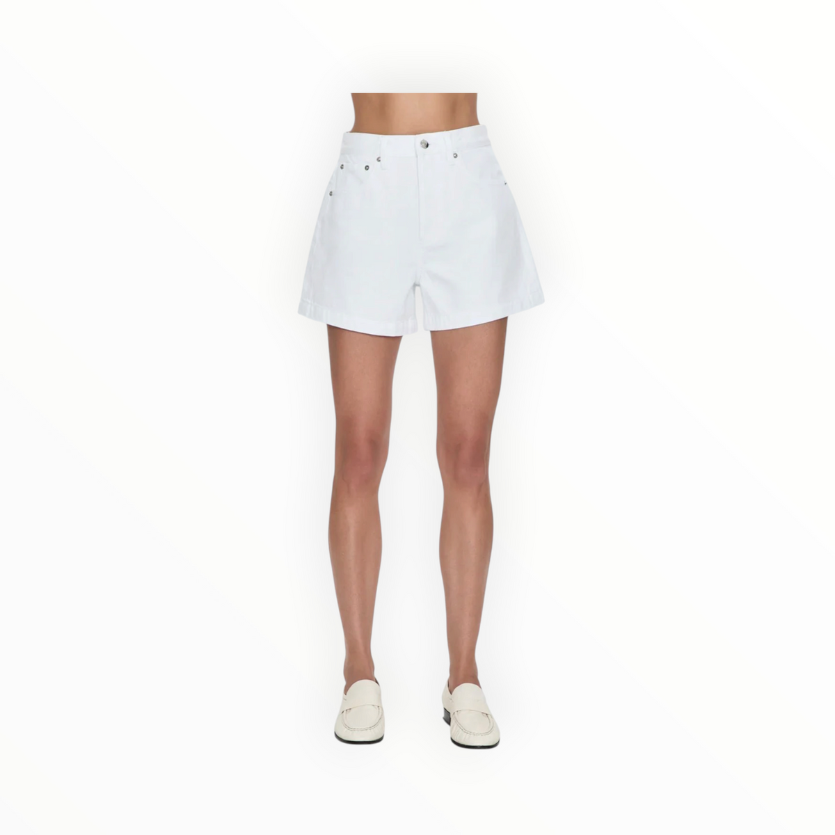 Pistola Saige High Rise A-Line Shorts - Polished White