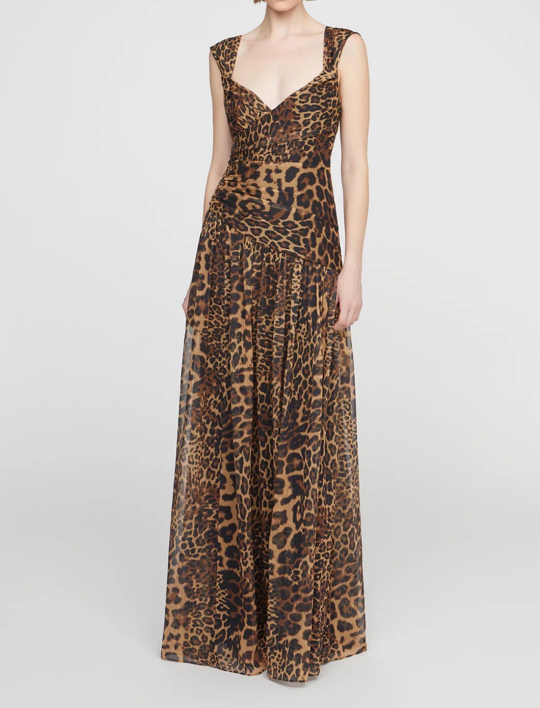 Halston Claudia Chiffon Gown - Leopard