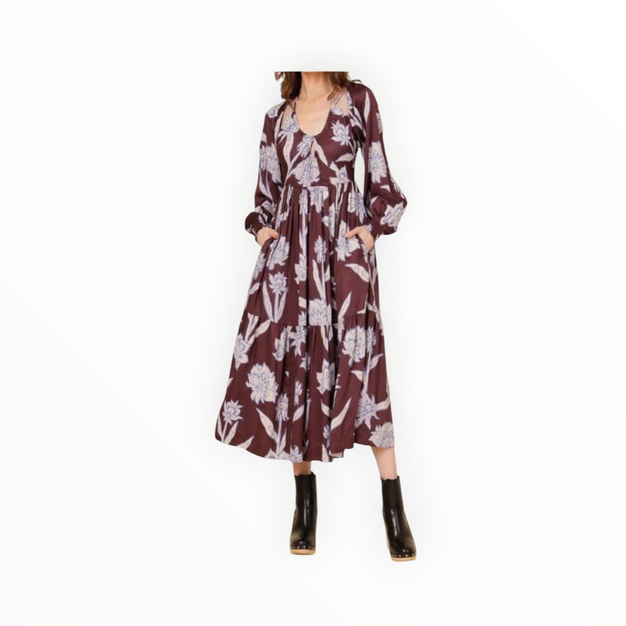 Omika Ravenna Midi Dress - Maira Bordeux