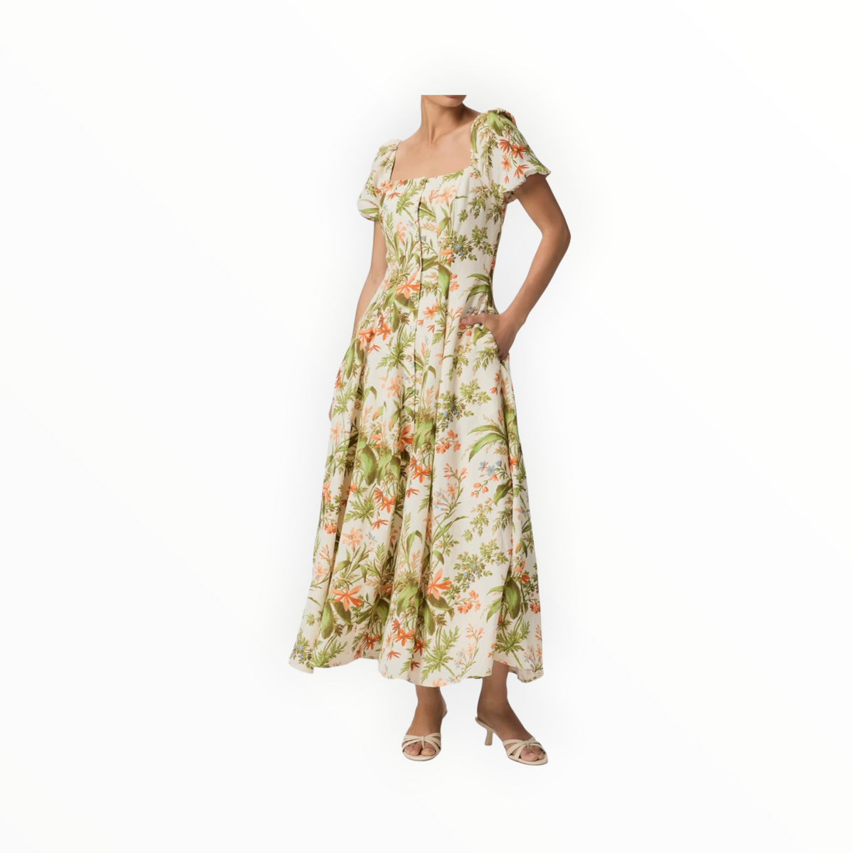 Paige Lindi Dress - Oyster White Multi