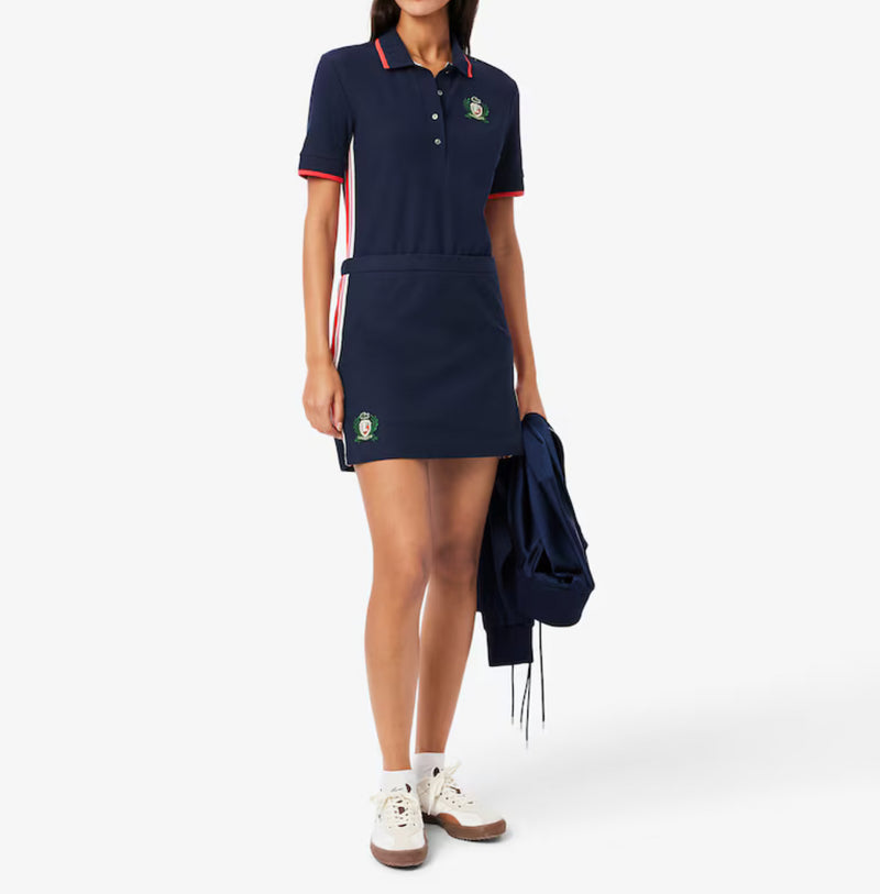 Lacoste French Made Textured Piqué Skirt - Navy