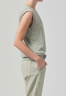 Citizens of Humanity Kelly Roll Sleeve Tee - Spring Moss