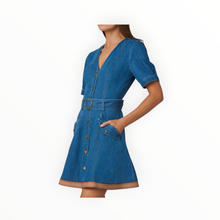 Shoshanna Classic Wash Denim W/Trim Payton Dress