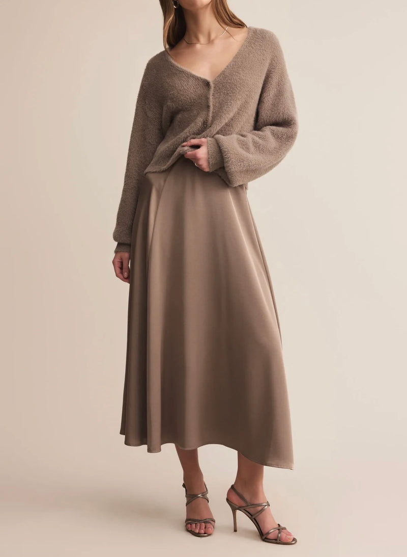 Z Supply Northpointe Satin Midi Skirt - Moonlight
