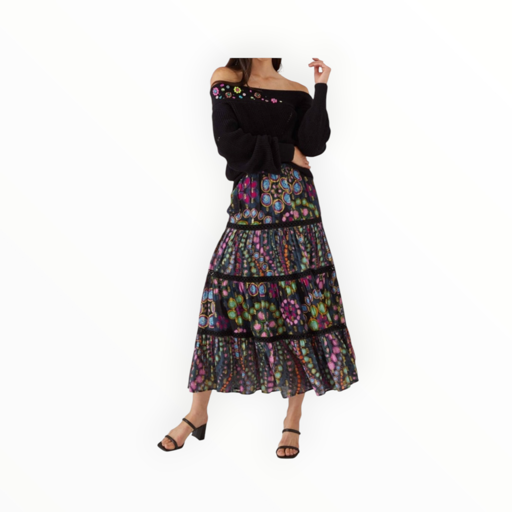 Alivia The Caroline Skirt - Kaleidoscope Floral