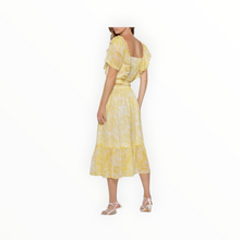 Lavender Brown Midi Skirt - Yellow