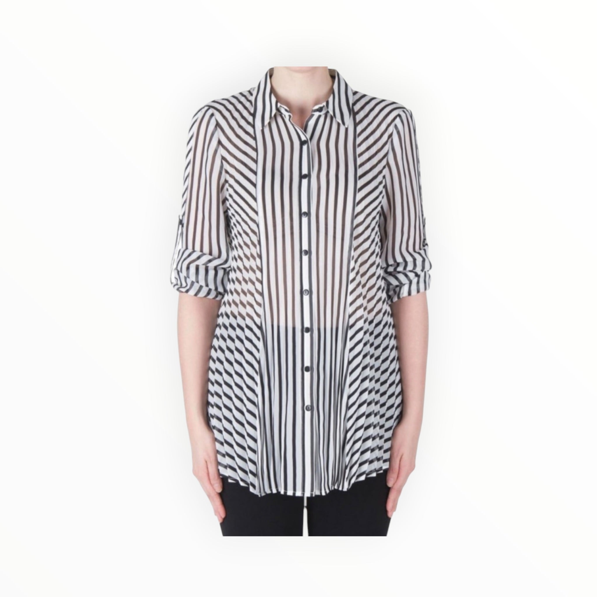 Joseph Ribkoff Blouse - Black/White Stripe