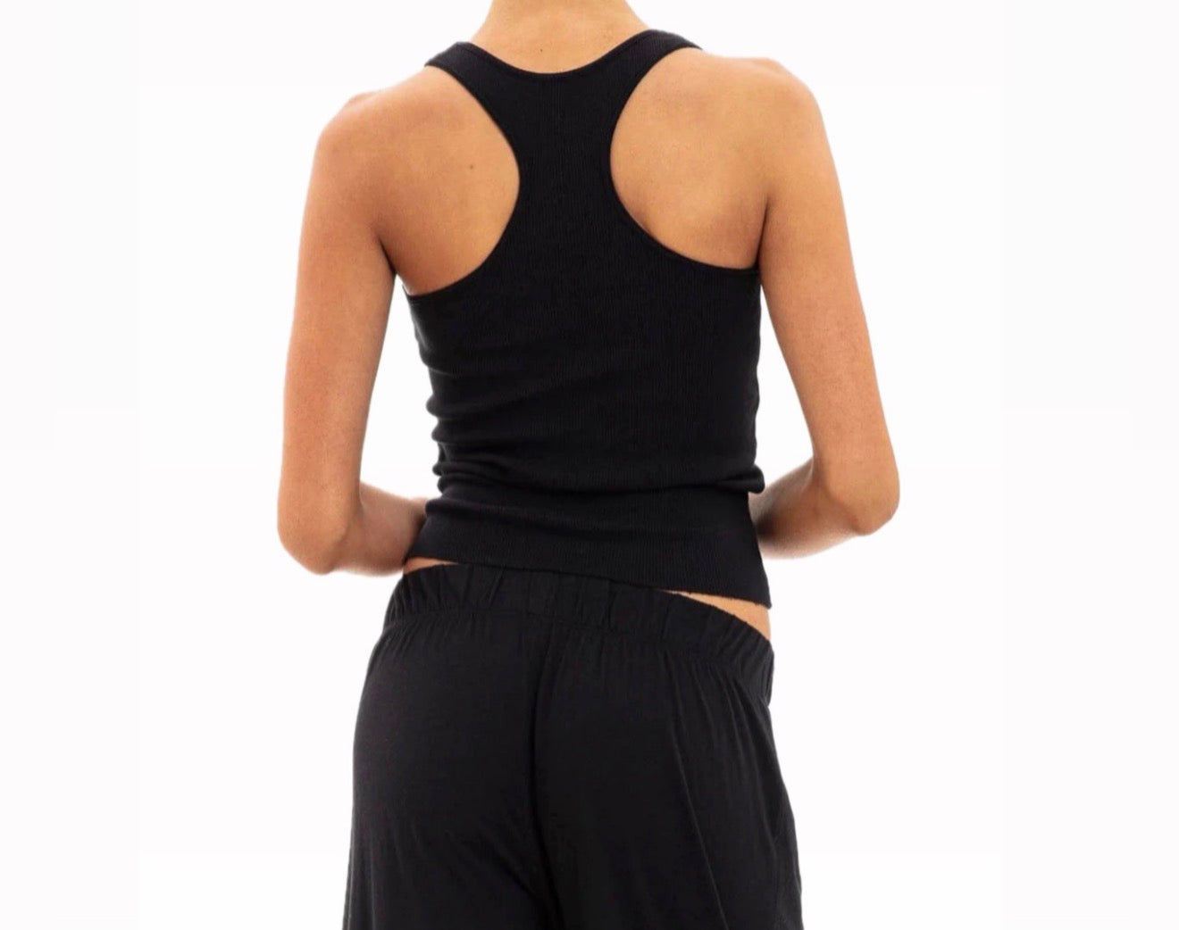 ÉTERNE Rib Racerback Tank - Black