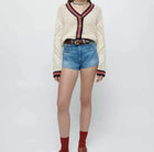 Re/Done 50s V-neck Cardigan - Linen Multi