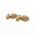Gaimo Coque Jute Sandals With Tubular Leather Heel - Black
