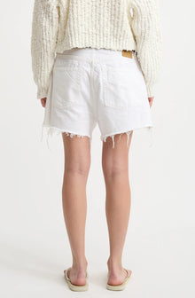 Denimist Brooke Short - White W/ Madras Patchwork
