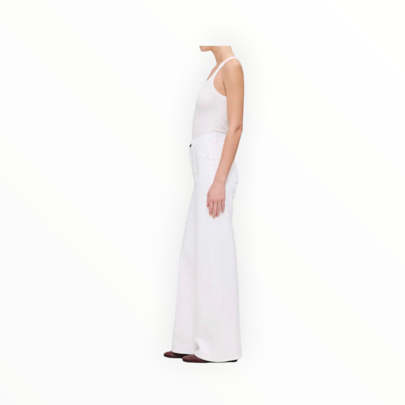 DL1961 Hepburn Wide Leg High Rise - White Pintuck