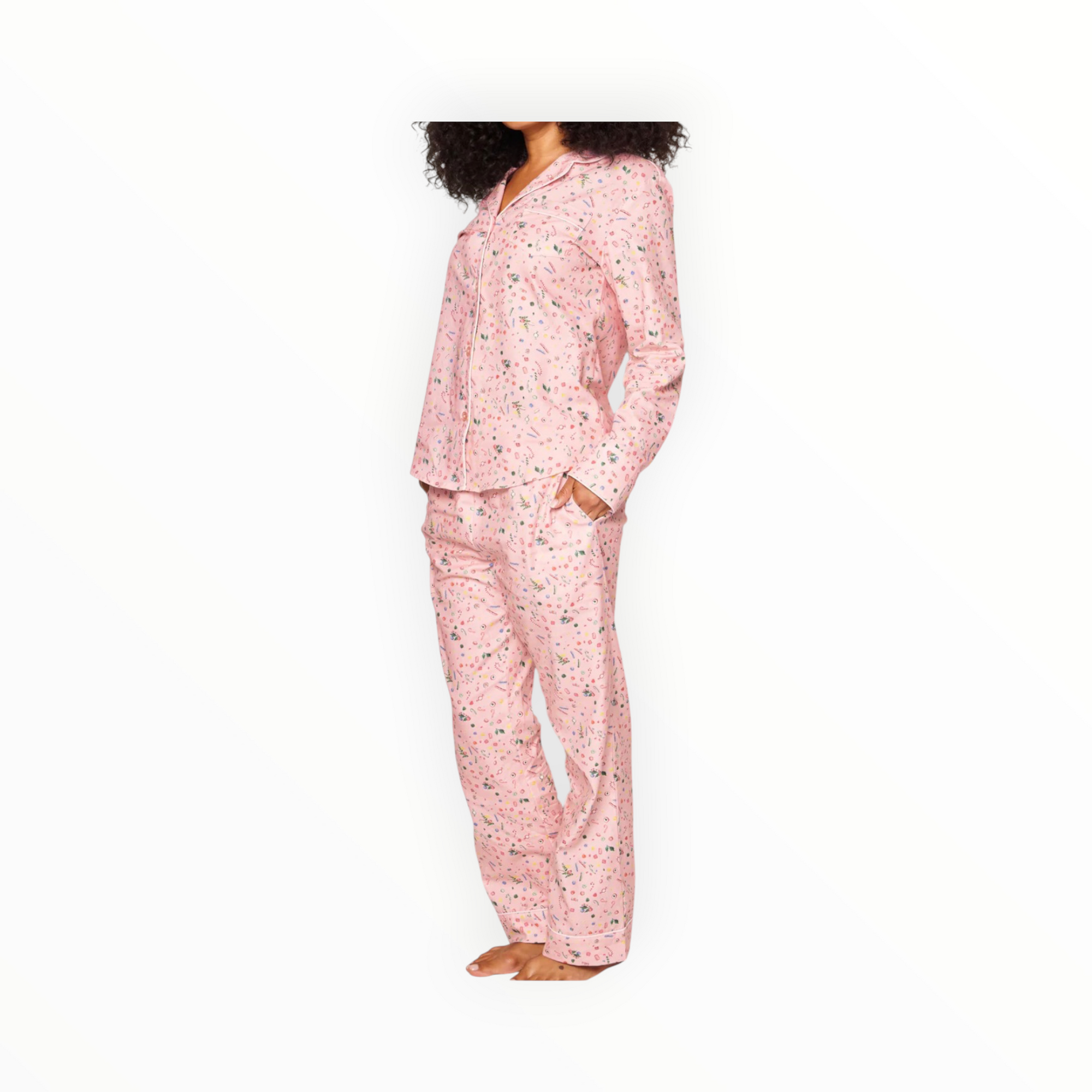 Petite Plume Women's Twill Pajama Set - Vintage Sweets