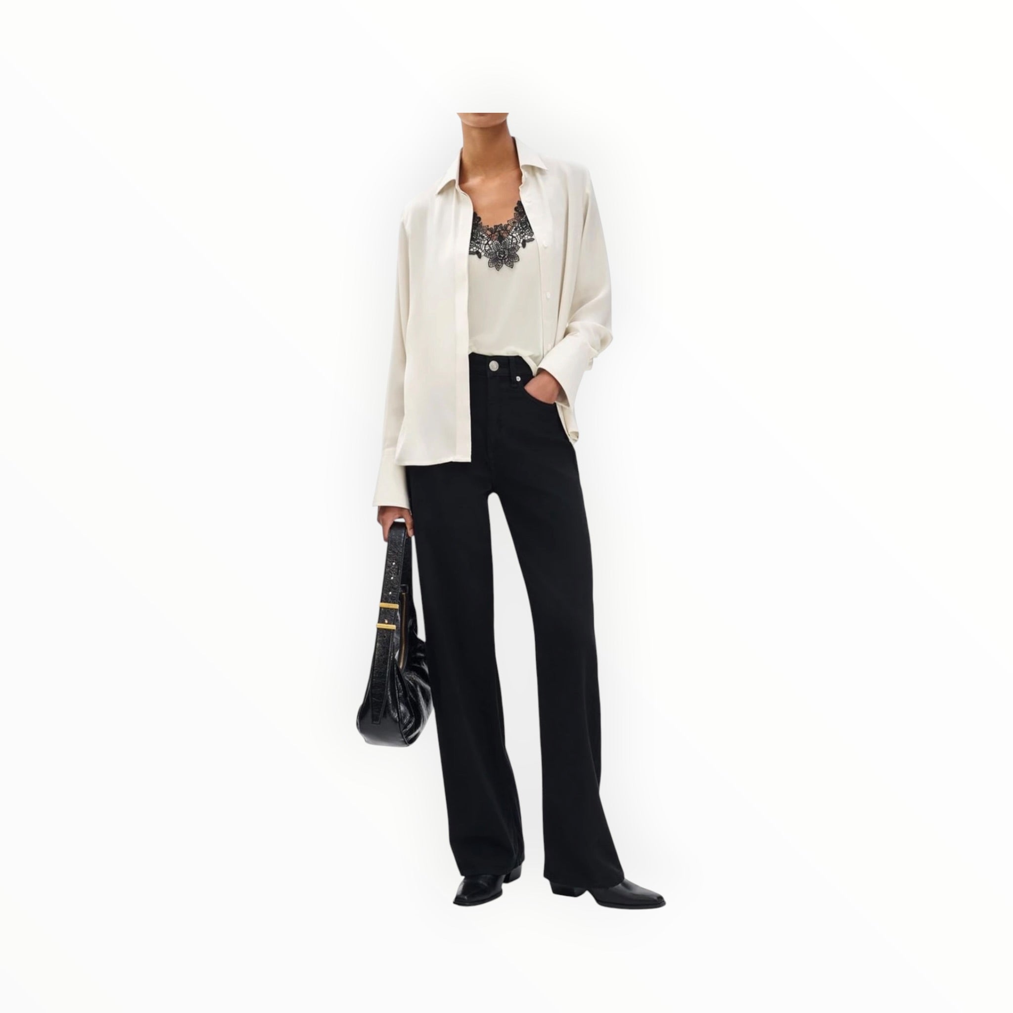 rag & bone Venus Popover Blouse - Ivory