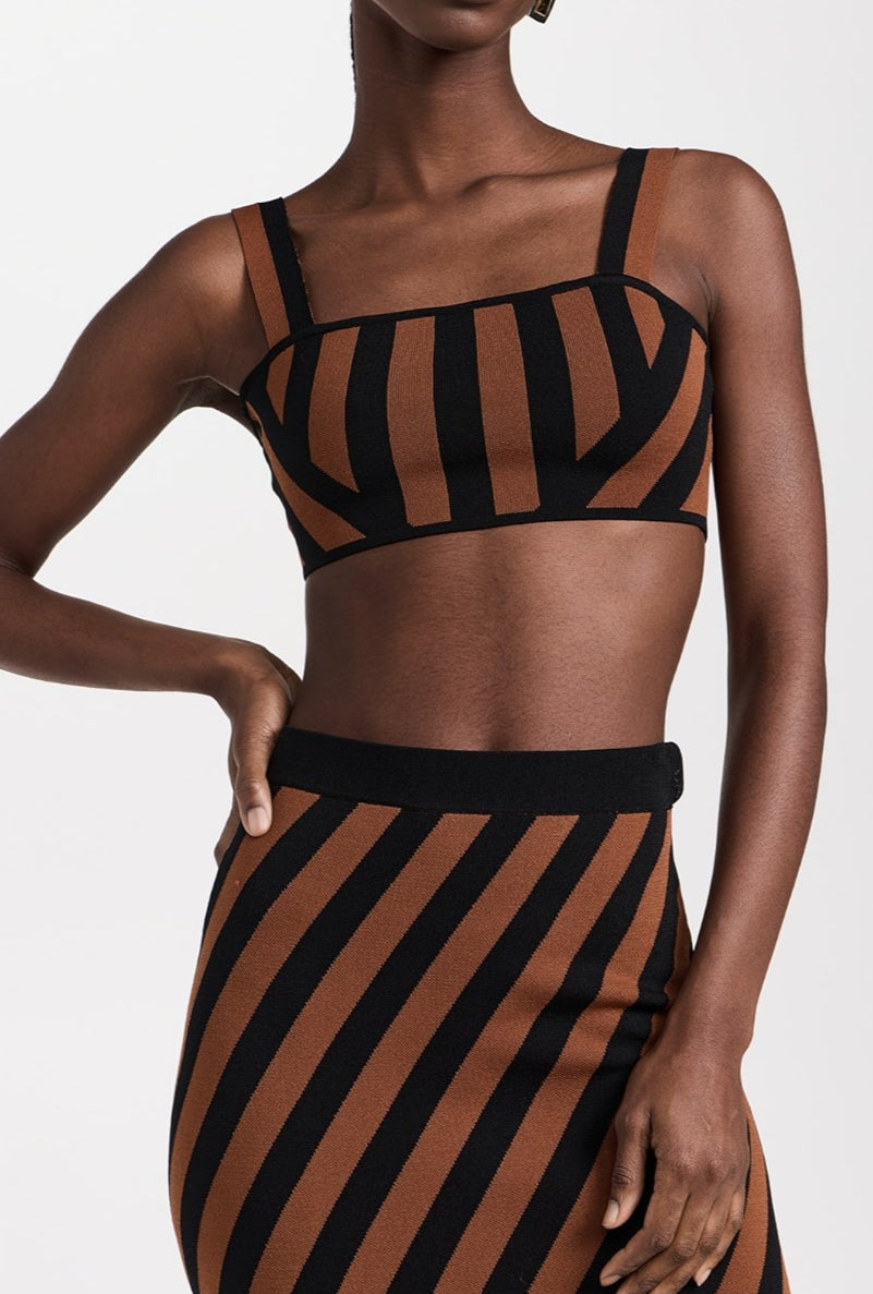 STAUD Zola Top - Brown Multi