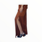 Starkx Silky Side Slit Pants - Rich Brown