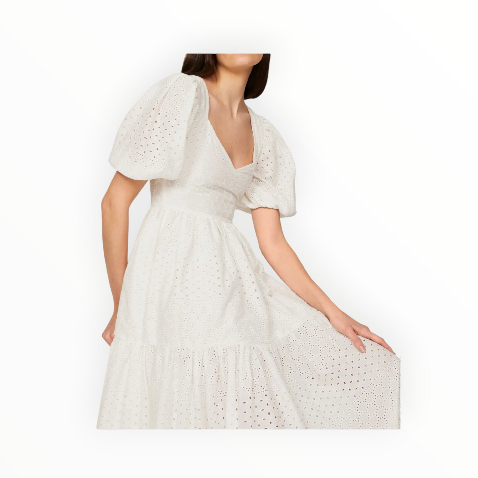 MILLE Maja Dress - Pearl Eyelet