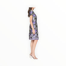 THEIA Serenza Jacquard Dress - Iris Bloom/Navy